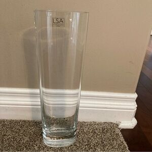 LSA International Clear Glass Vase 12.5 Inches Handcrafted & Mouth Blown Poland